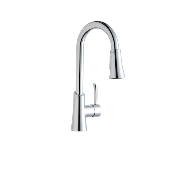 Elkay Gourmet Single Hole Bar Faucet With Pull-Down Spray And Forward Only Lever Handle Chrome LKGT3032CR - main